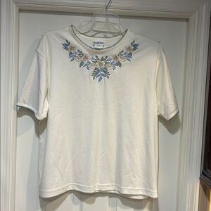 BonWorth Cream Floral Short Sleeve Top